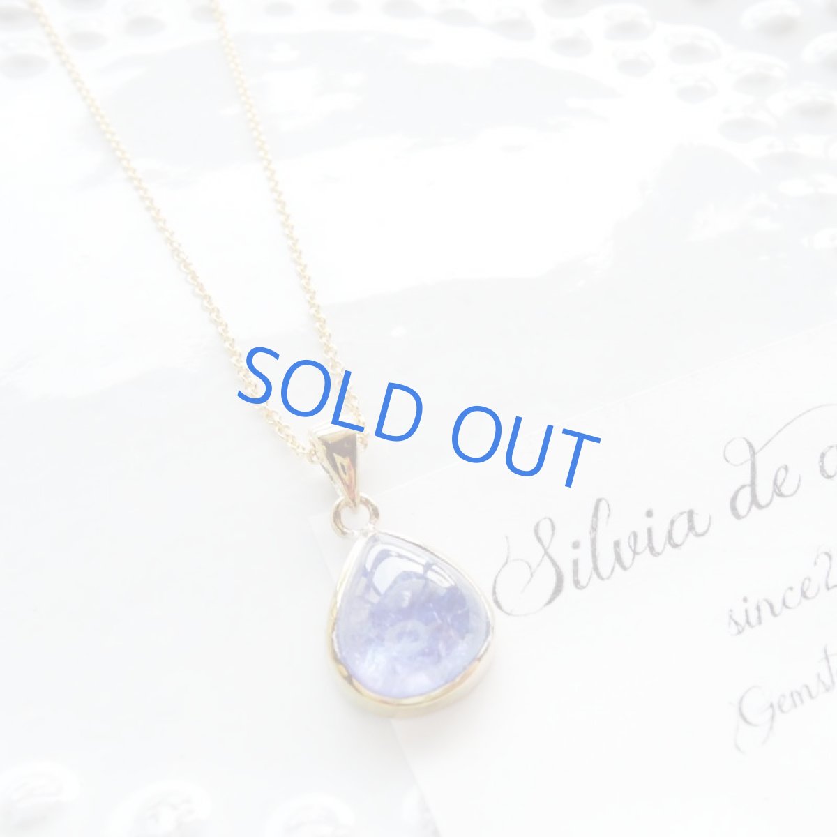 画像7: <1点もの・A>AAAランク タンザナイト ティアドロップ型フレームストーン 14kgfネックレス (7)