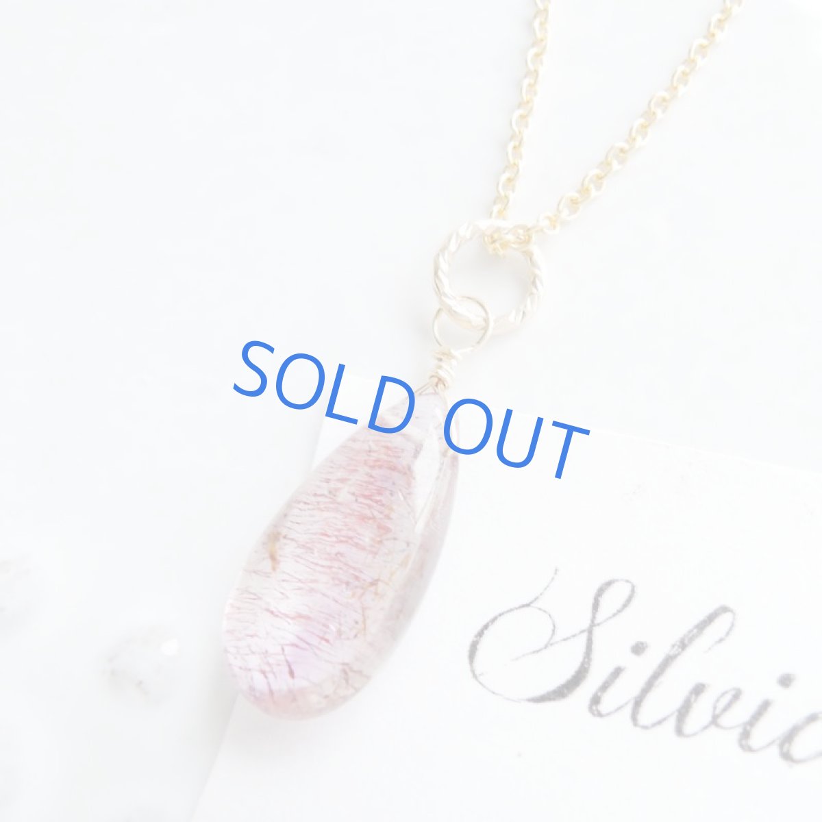 画像5: 【1点もの・Bアメジストレッド】AAA　エレスチャルクォーツ　スムース　ペアシェイプ　14kgfネックレス約40cm (5)