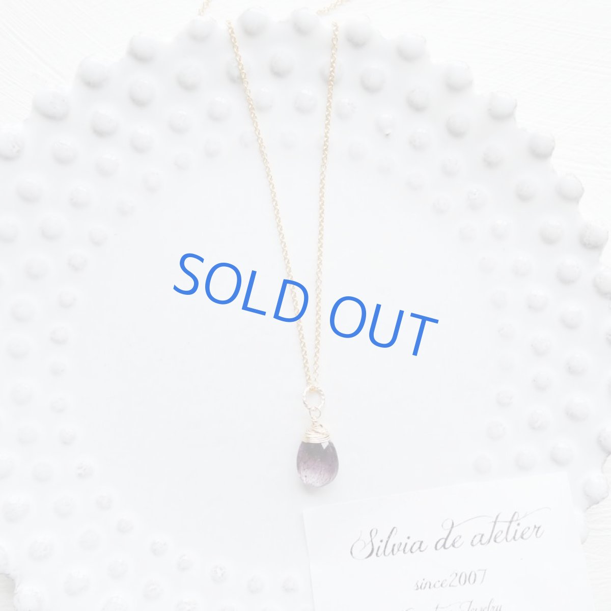 画像4: 【1点もの・Eパープル】AAA　エレスチャルクォーツ　ペアシェイプ　14kgfネックレス約40cm (4)