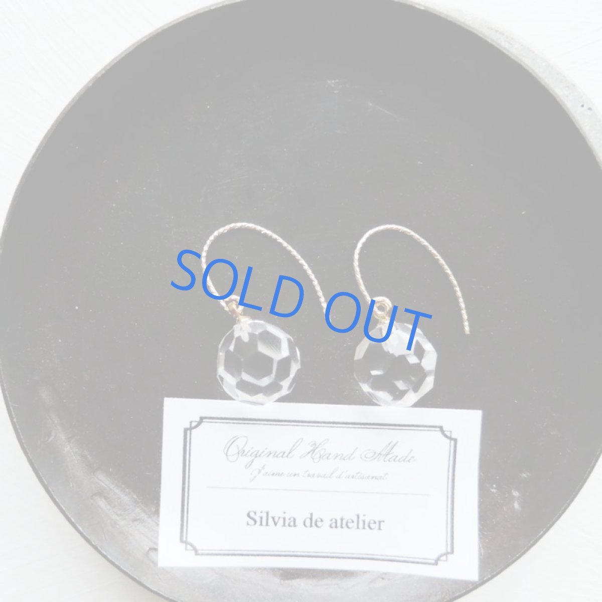 画像6: 【残り1ペア・イヤリング変更可】大粒　AAA　バッキーボールカット　クリスタル　14kgfグリッターフープフックピアス (6)