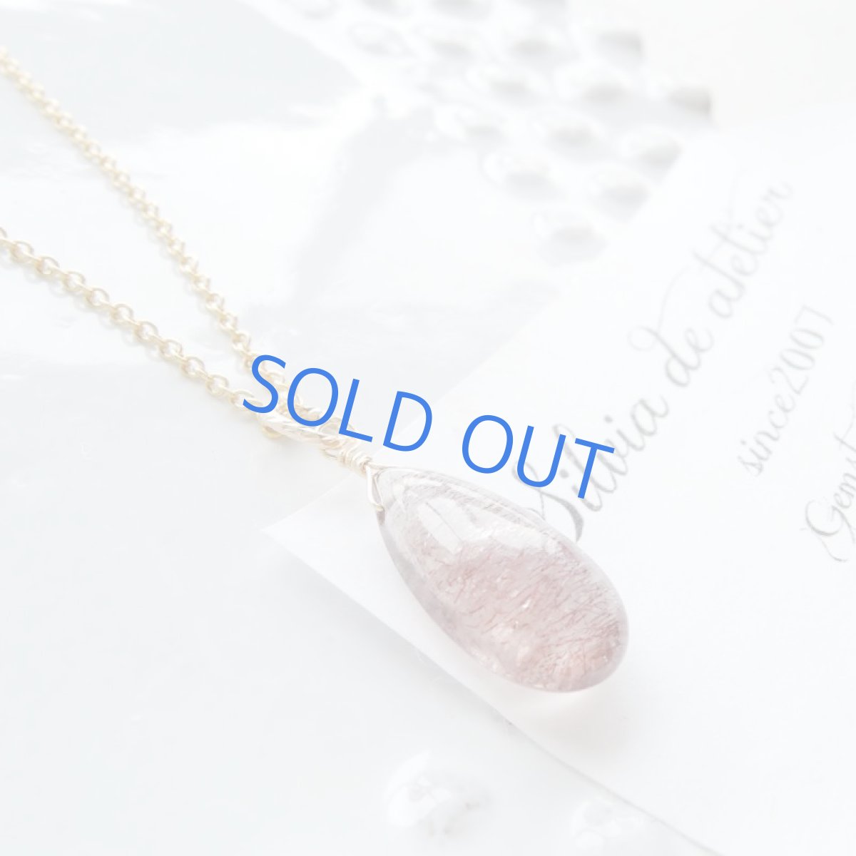 画像4: 【1点もの・Cバーガンディー】AAA　エレスチャルクォーツ　スムース　ペアシェイプ　14kgfネックレス約40cm (4)