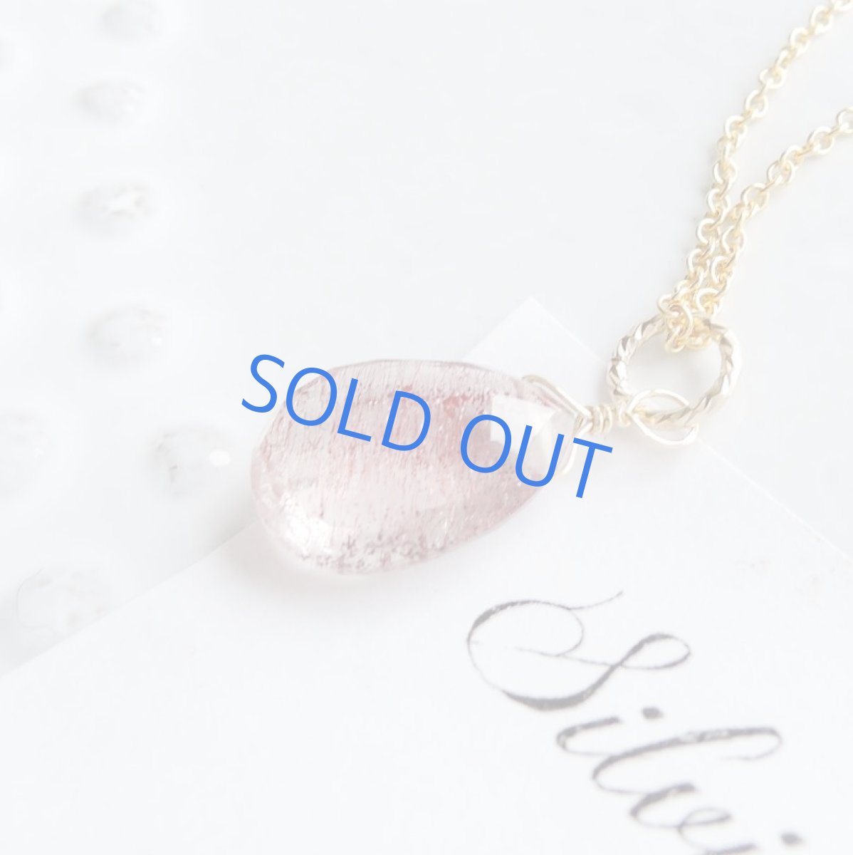 画像2: 【1点もの・Dレッド】AAA エレスチャルクォーツ ペアシェイプ 14kgfネックレス約40cm (2)