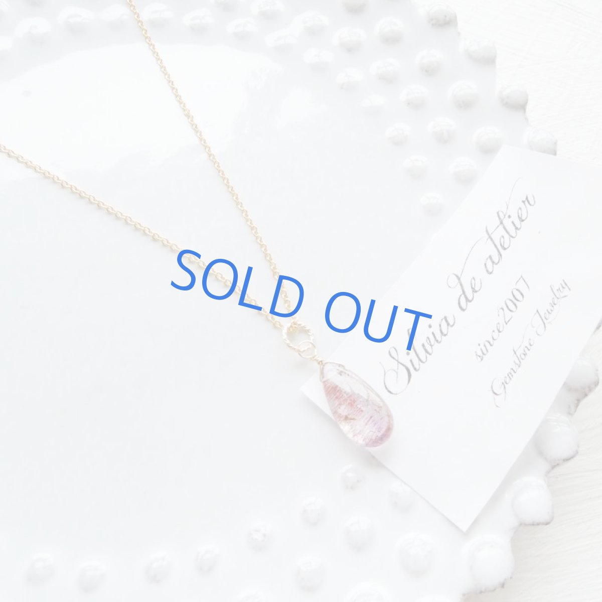 画像4: 【1点もの・Bアメジストレッド】AAA　エレスチャルクォーツ　スムース　ペアシェイプ　14kgfネックレス約40cm (4)