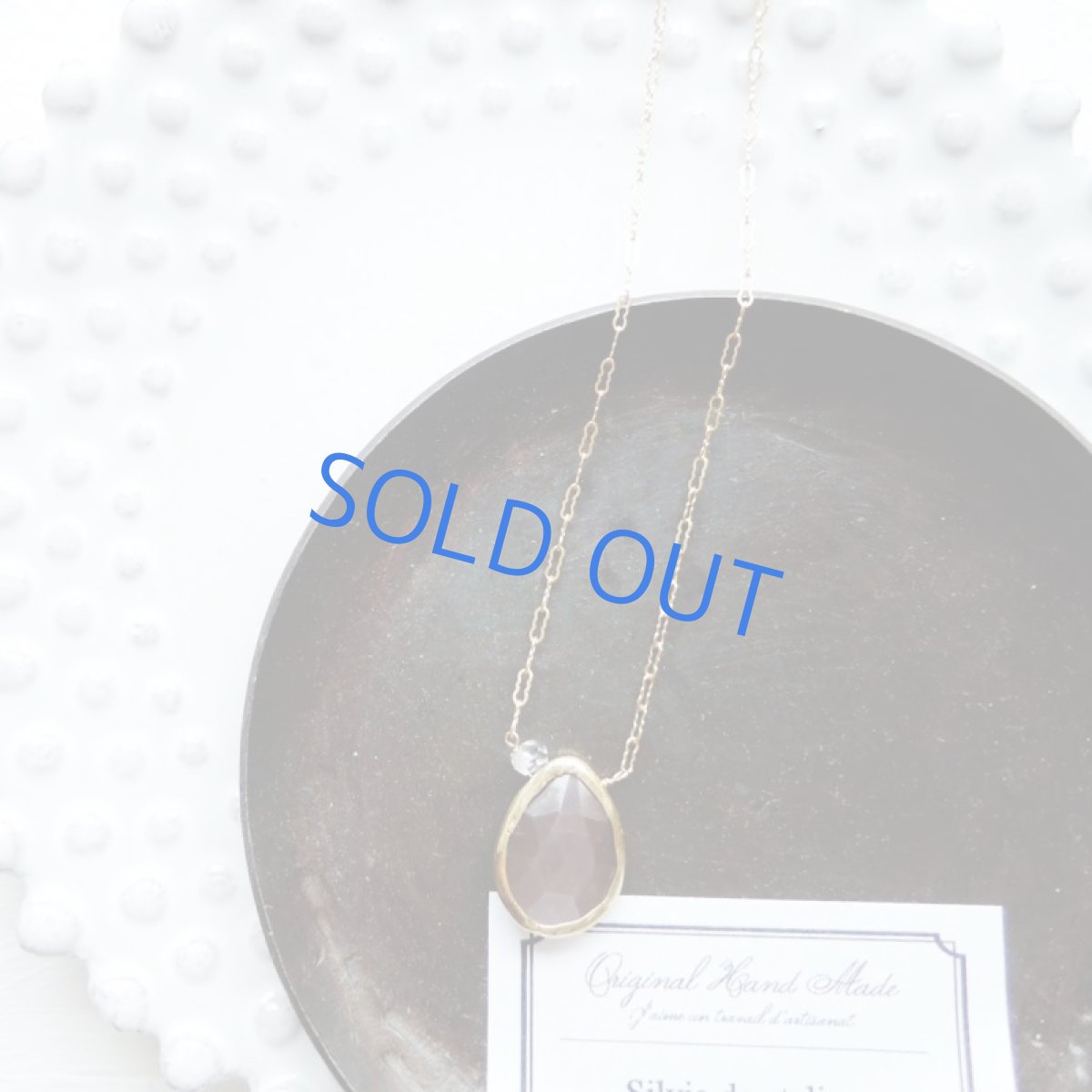 画像2: 【訳あり・残り1】ココアカラー ブラウンムーンストーン フレーム 14kgfチェーンネックレス 約50cm (2)