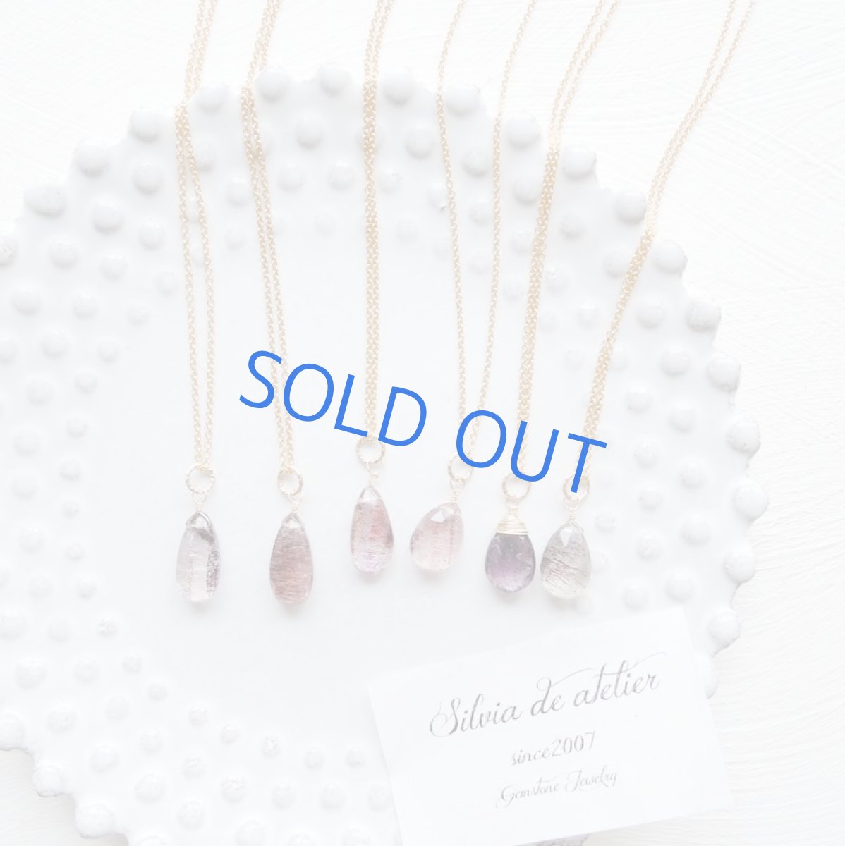 画像7: 【1点もの・Cバーガンディー】AAA　エレスチャルクォーツ　スムース　ペアシェイプ　14kgfネックレス約40cm (7)