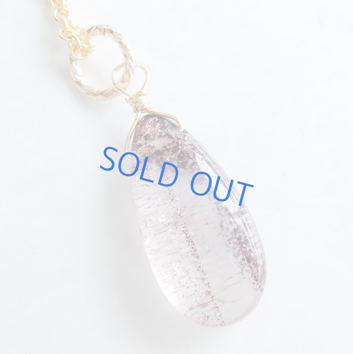 画像4: 【1点もの・Aエンジ】AAA　エレスチャルクォーツ　スムース　ペアシェイプ　14kgfネックレス約40cm (4)