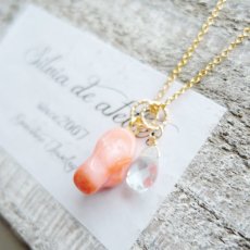 画像1: 残り1・SELECT　ハワイ沖産　天然ピンクコーラル　大粒　アクアマリン付き　14kgf40cmネックレス (1)