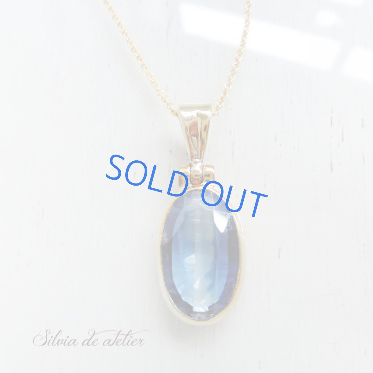 画像5: 【残り1・A】宝石質 大粒 チベット産カイヤナイト オーバル型 14kgf50cmネックレス (5)