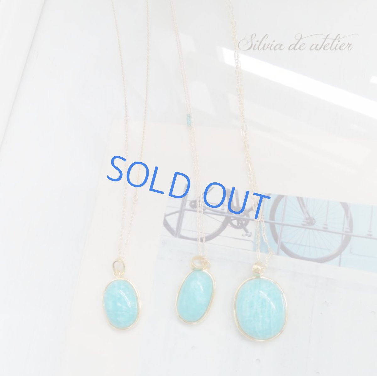 画像8: 【1点もの】超大粒 モザンビーク産アマゾナイト オーバル型 カボション 14kgf70cmネックレス (8)