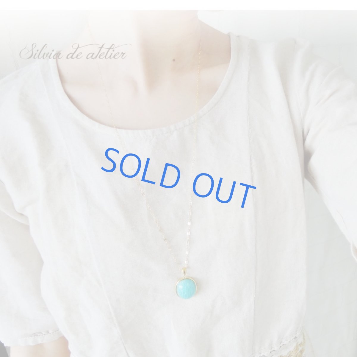 画像6: 【1点もの】超大粒 モザンビーク産アマゾナイト オーバル型 カボション 14kgf70cmネックレス (6)