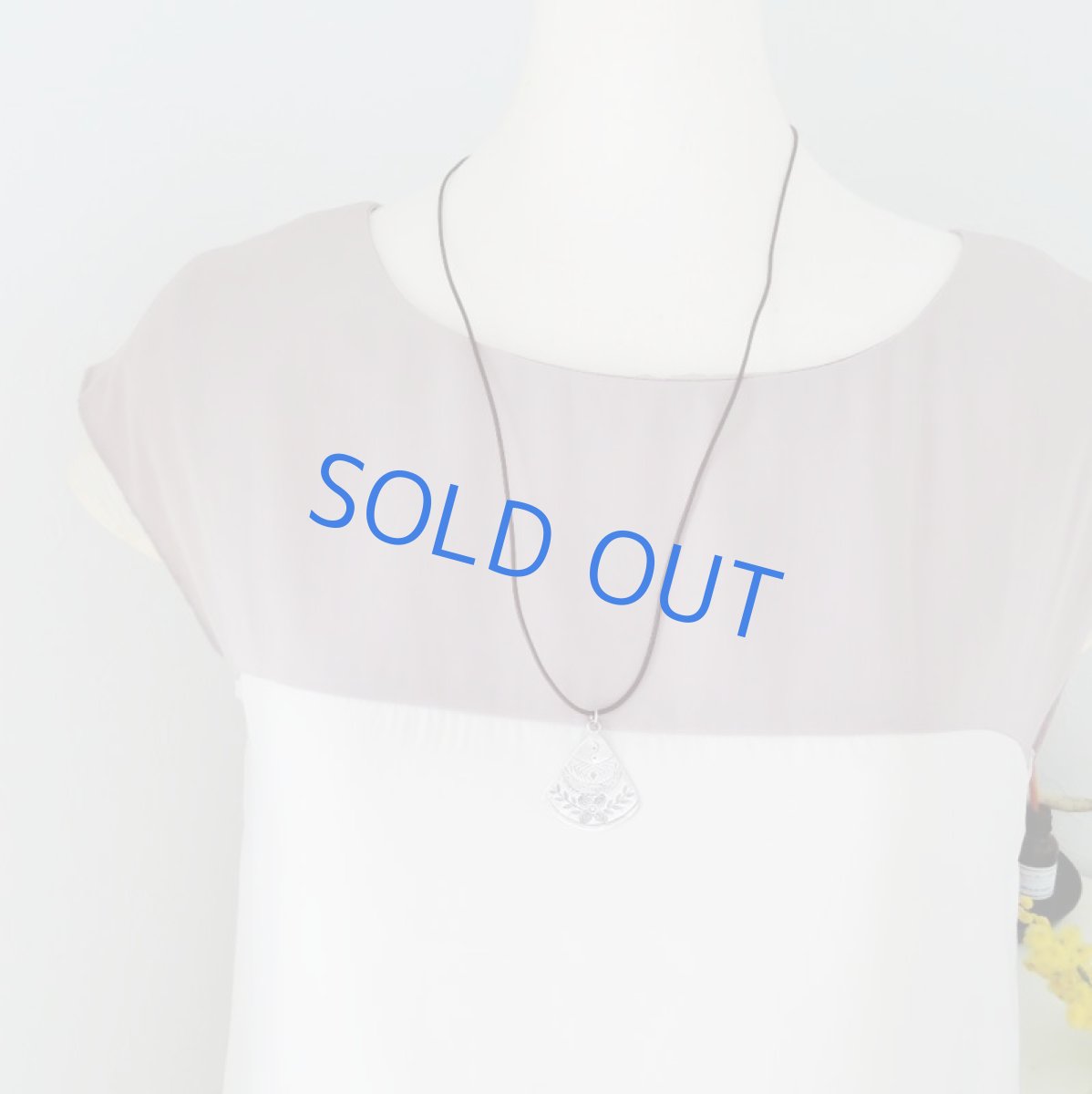 画像6: 【限定1・扇】カレンシルバー　チャーム　牛革コードネックレス (6)