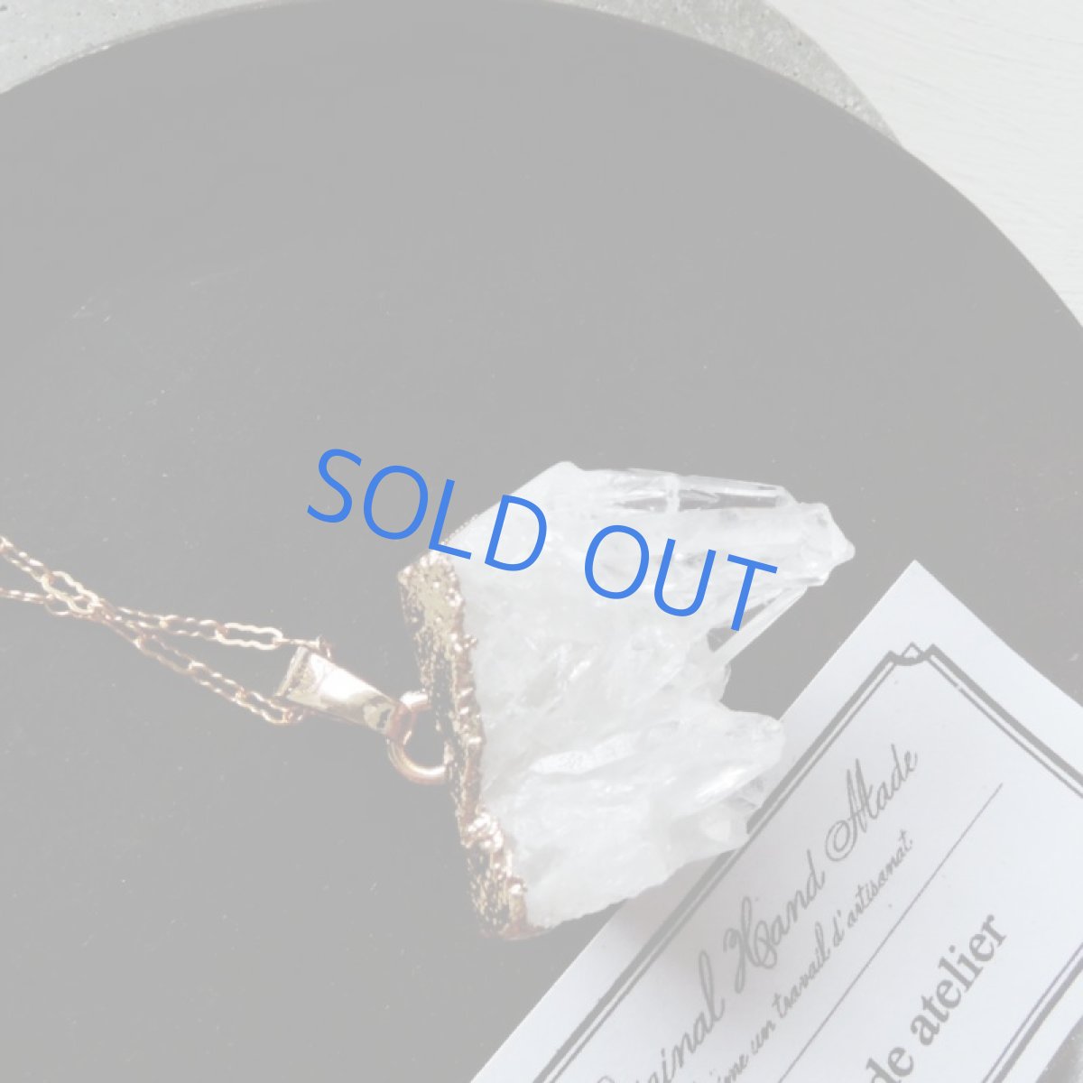 画像2: 【1点もの・B】横型 クリスタルクラスター ネックレス14kgf 50cm (2)