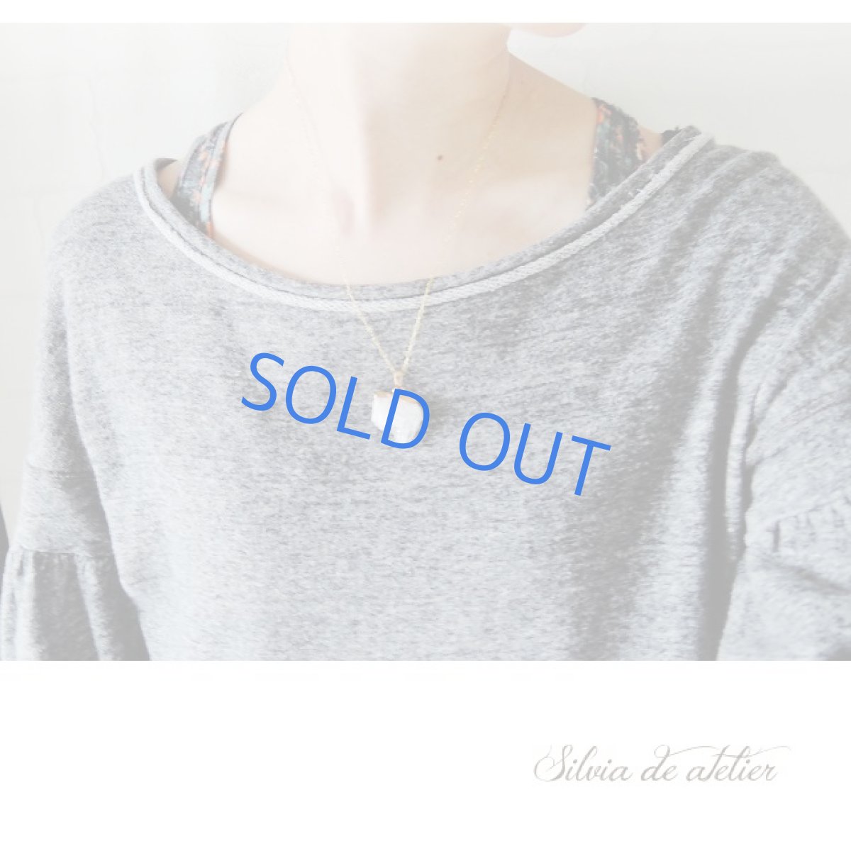 画像6: 【1点もの・B】横型 クリスタルクラスター ネックレス14kgf 50cm (6)