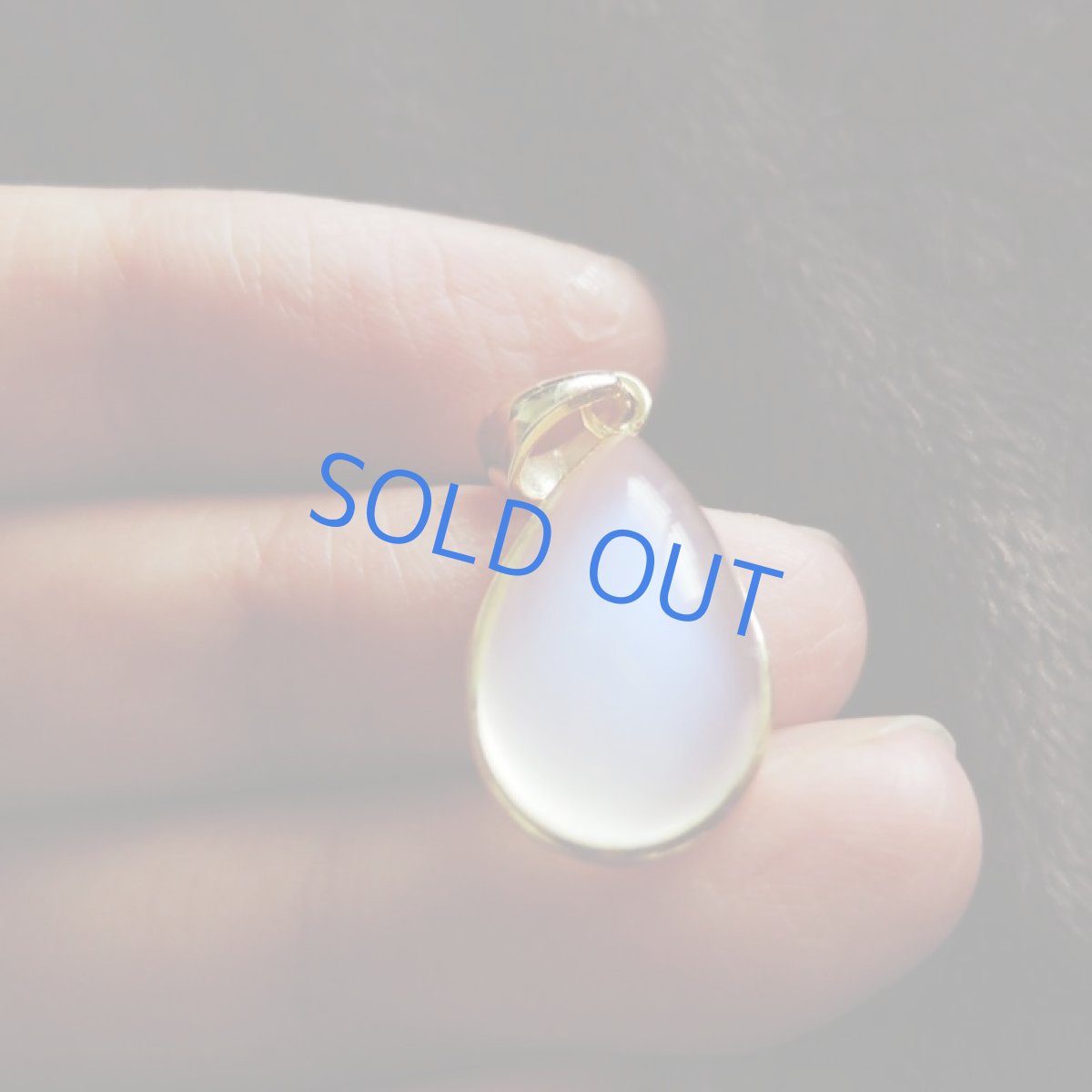 画像5: 【1点もの・B】AAA ロイヤルブルームーンストーン(ペリステライト)細長 カボション 14kgfネックレス40cm (5)