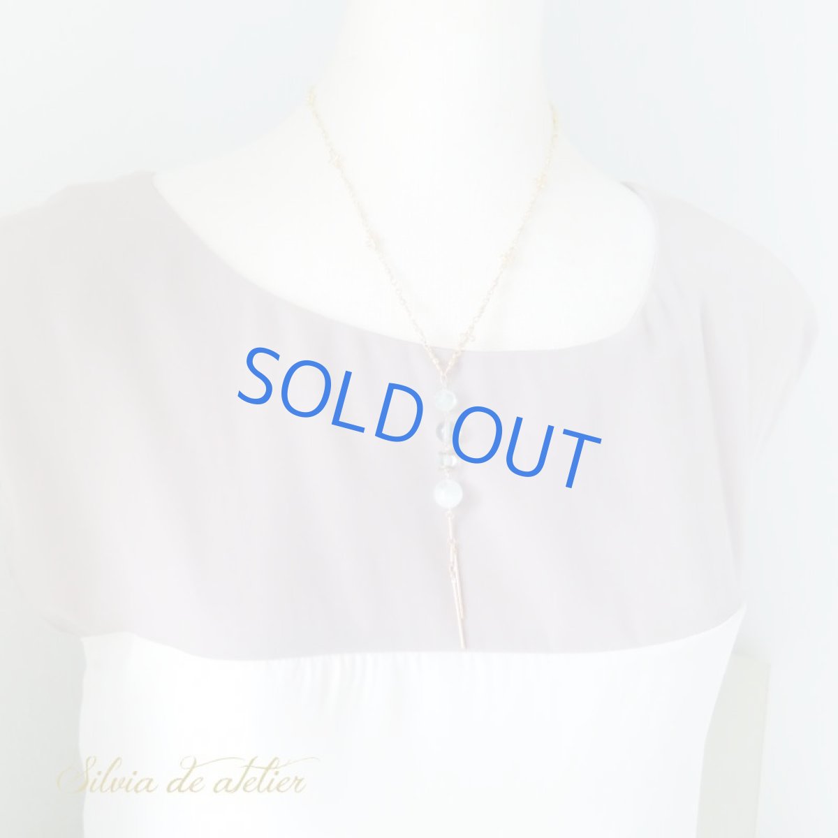 画像3: 限定1 フローライトデザイン Y字ゴールドデザインネックレス (3)