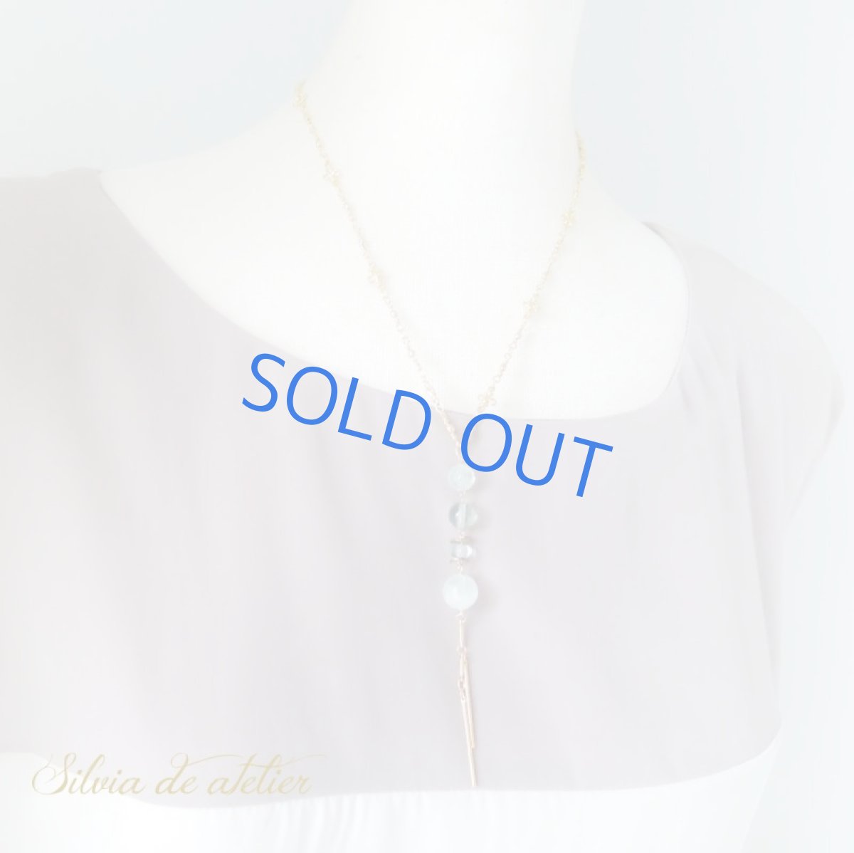 画像4: 限定1 フローライトデザイン Y字ゴールドデザインネックレス (4)