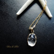 画像3: 【1点もの・C】レアストーン♪　水入り水晶　オーバル　ネックレス14kgf　50cm (3)