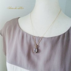画像5: 【1点もの・C】レアストーン♪　水入り水晶　オーバル　ネックレス14kgf　50cm (5)