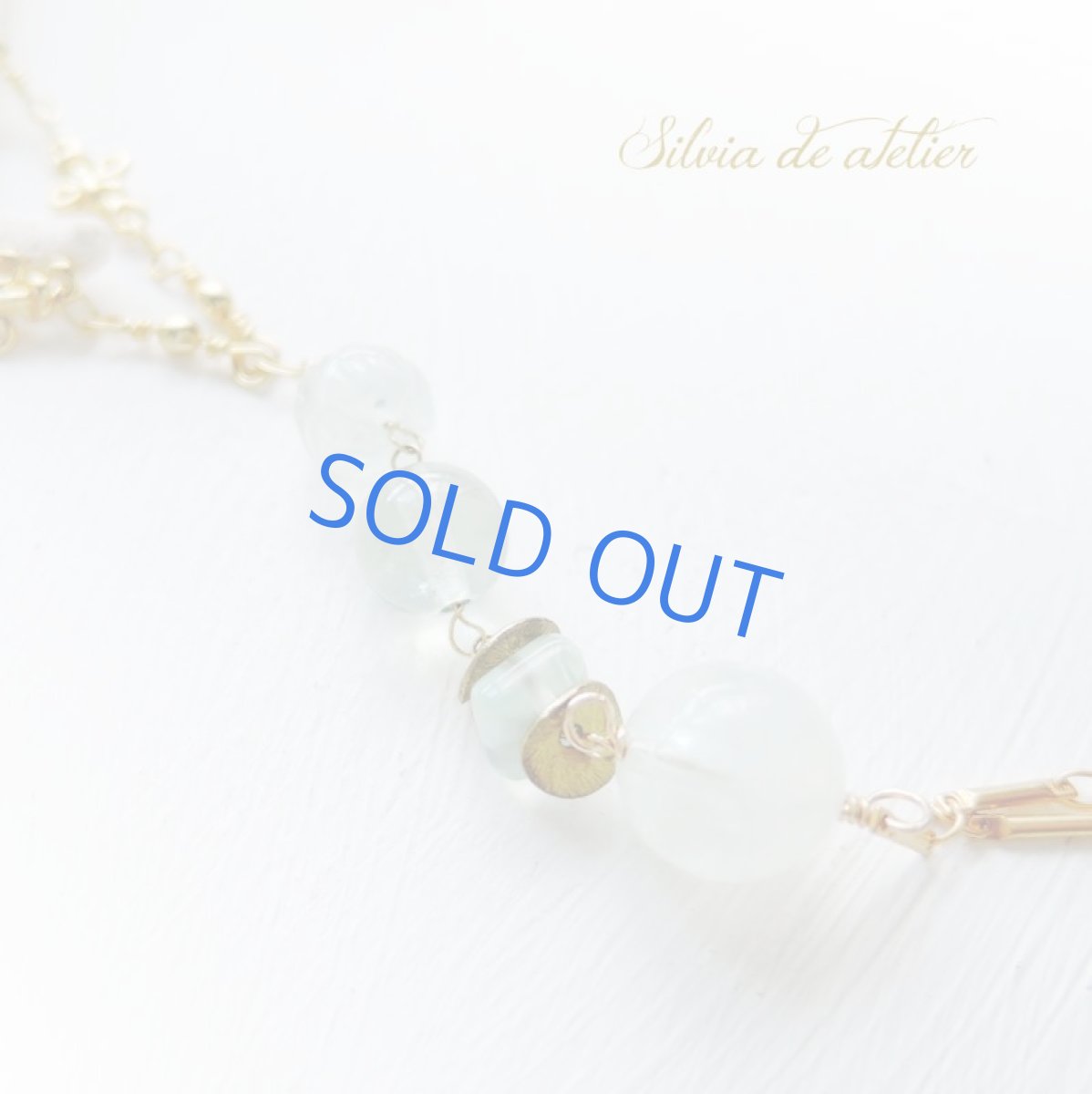 画像2: 限定1 フローライトデザイン Y字ゴールドデザインネックレス (2)