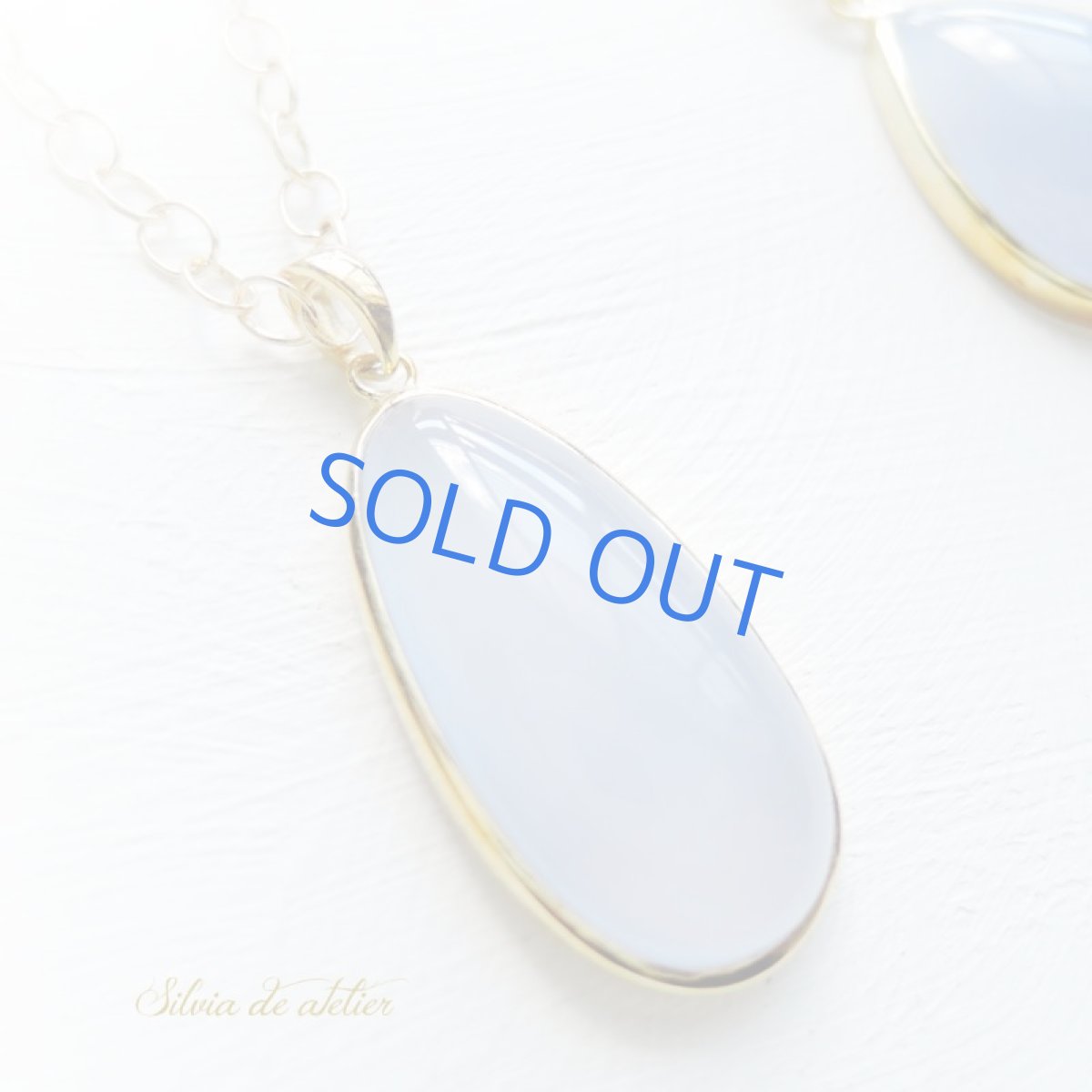 画像3: 超大粒 天然ブルーカルセドニー ロングネックレス約60+5cm (3)