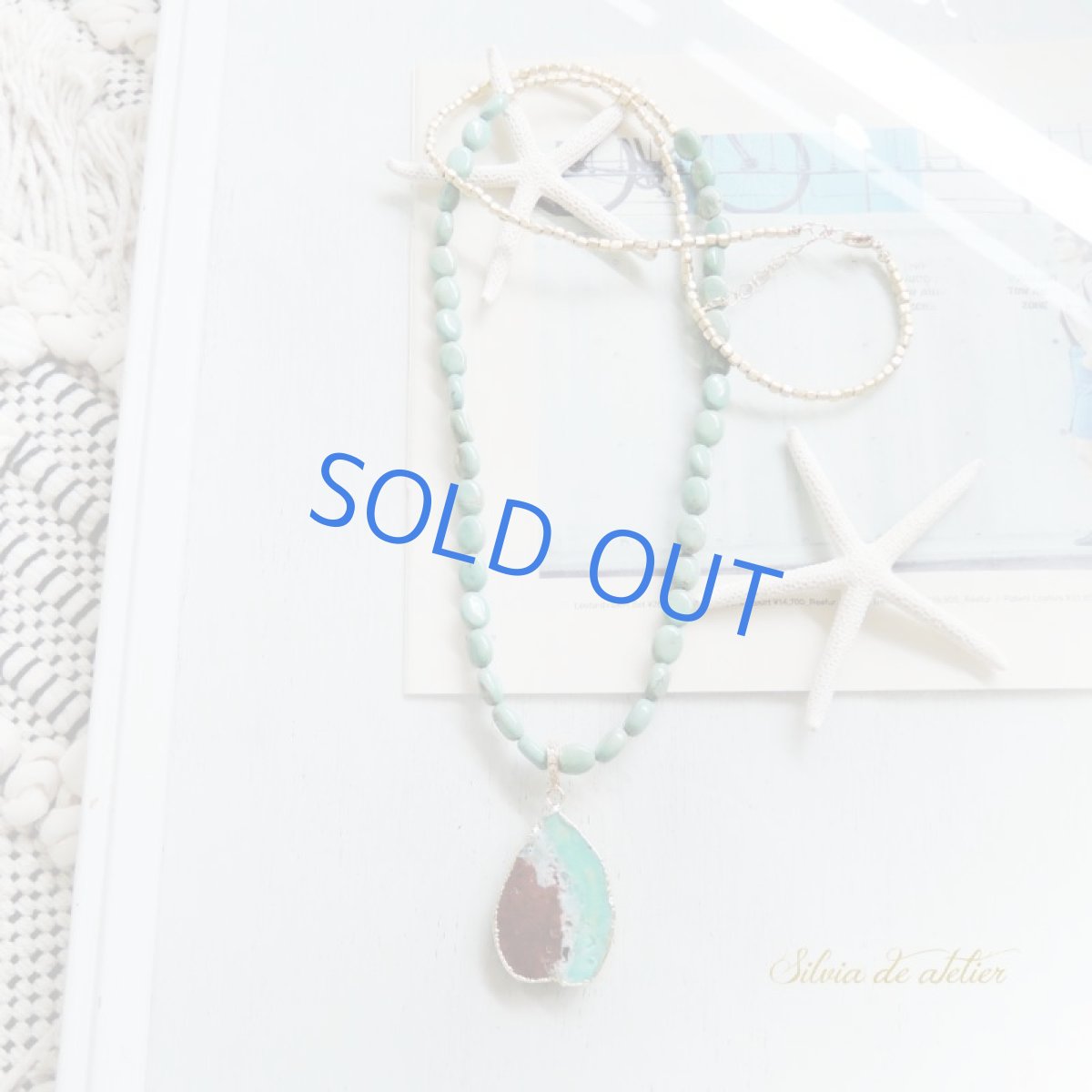 画像2: 【1点もの・A】大粒 クリソプレーズ × グリーンターコイズ バイカラーロングネックレス (2)