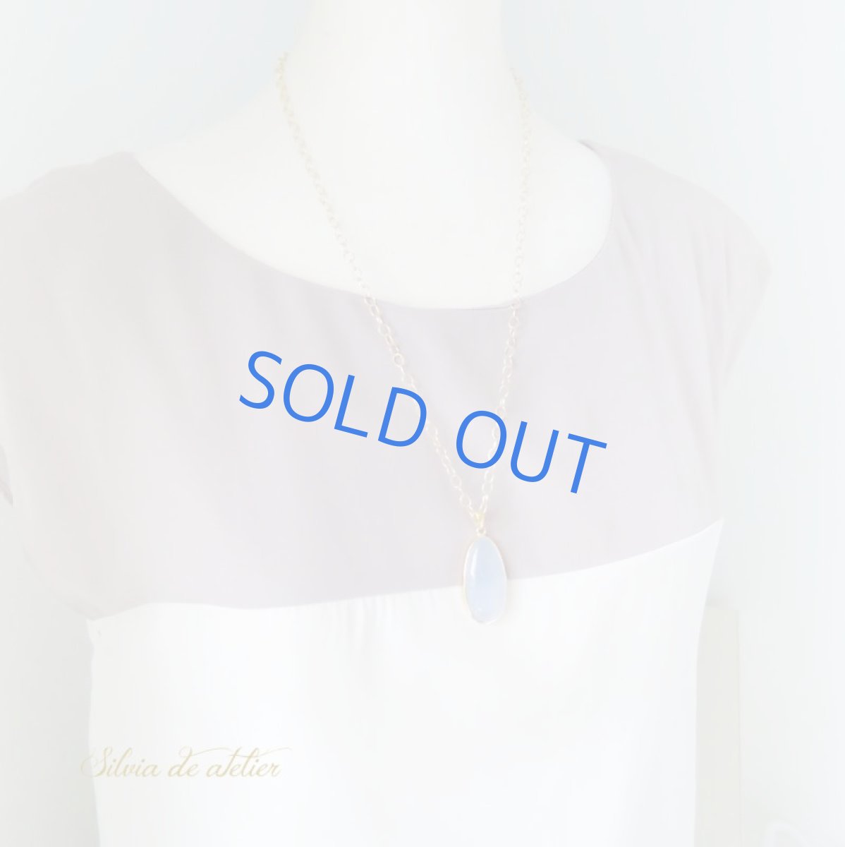 画像5: 超大粒 天然ブルーカルセドニー ロングネックレス約60+5cm (5)