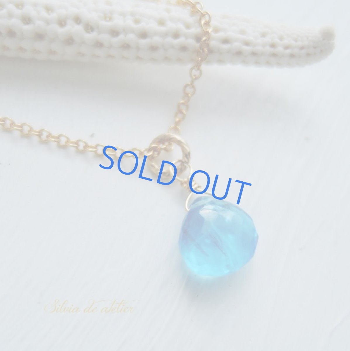 画像2: 【残りXSサイズのみ】AAA　ネオンブルーアパタイト　マロンドロップ　14kgfネックレス約40cm (2)