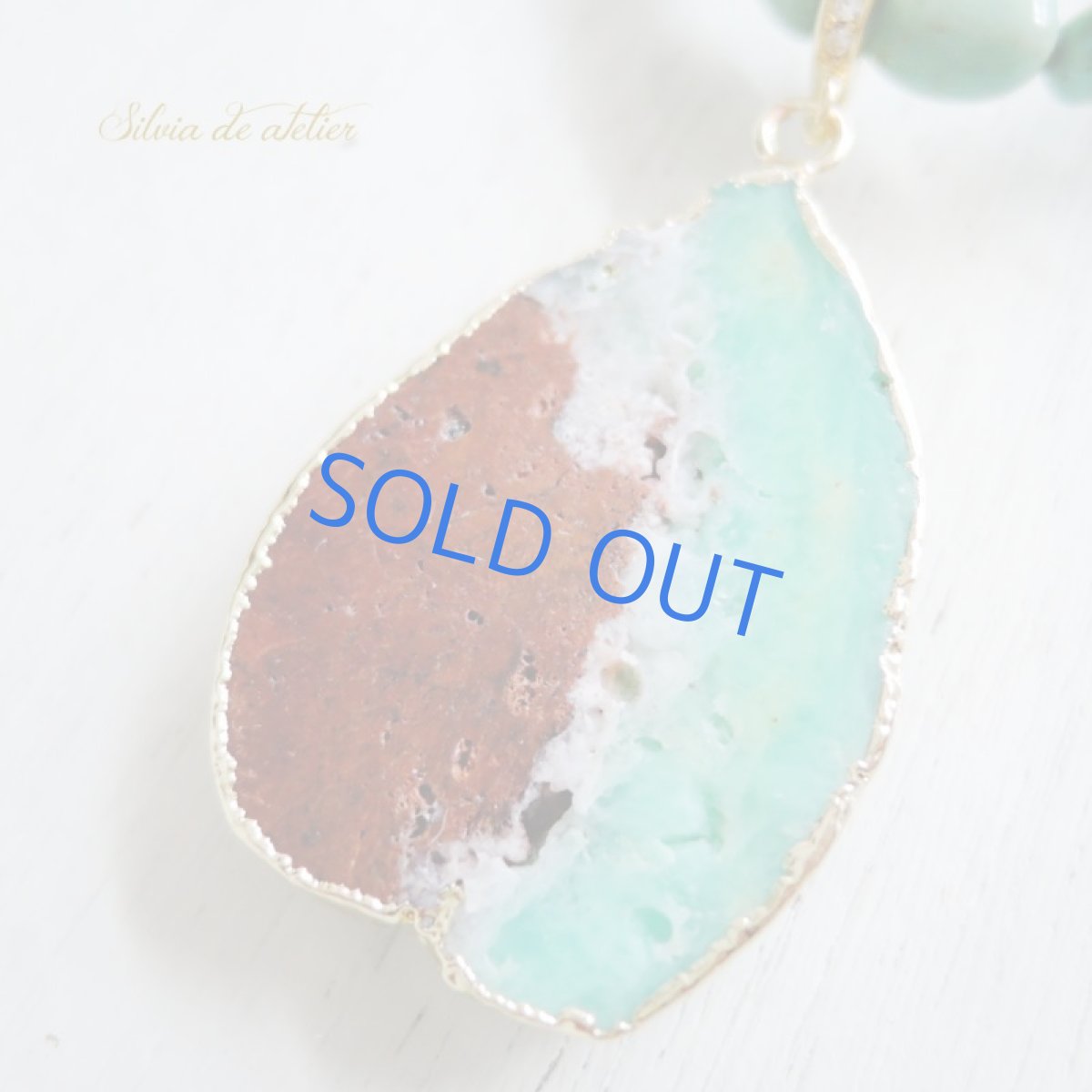 画像3: 【1点もの・A】大粒 クリソプレーズ × グリーンターコイズ バイカラーロングネックレス (3)