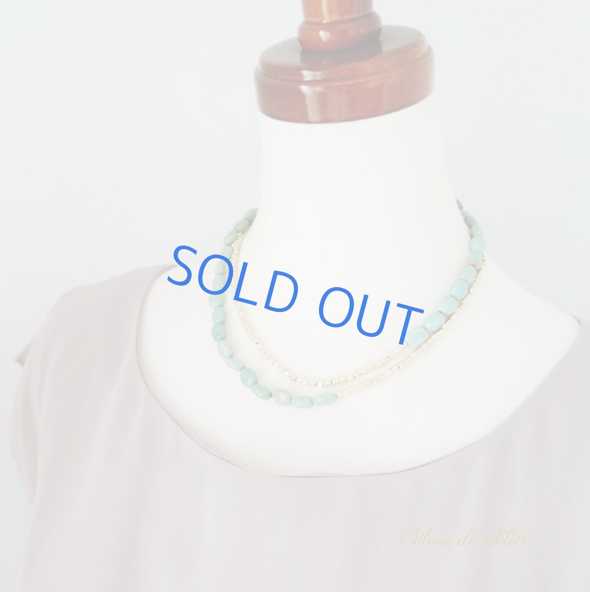 画像7: 【1点もの・A】大粒 クリソプレーズ × グリーンターコイズ バイカラーロングネックレス (7)