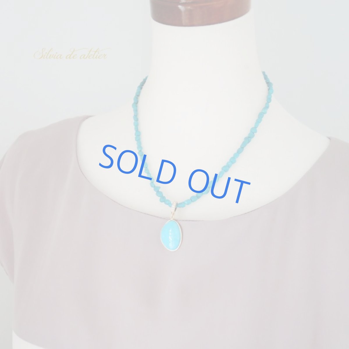 画像7: 【1点もの・B】スリーピングビューティーターコイズチャーム　ショートターコイズネックレス (7)