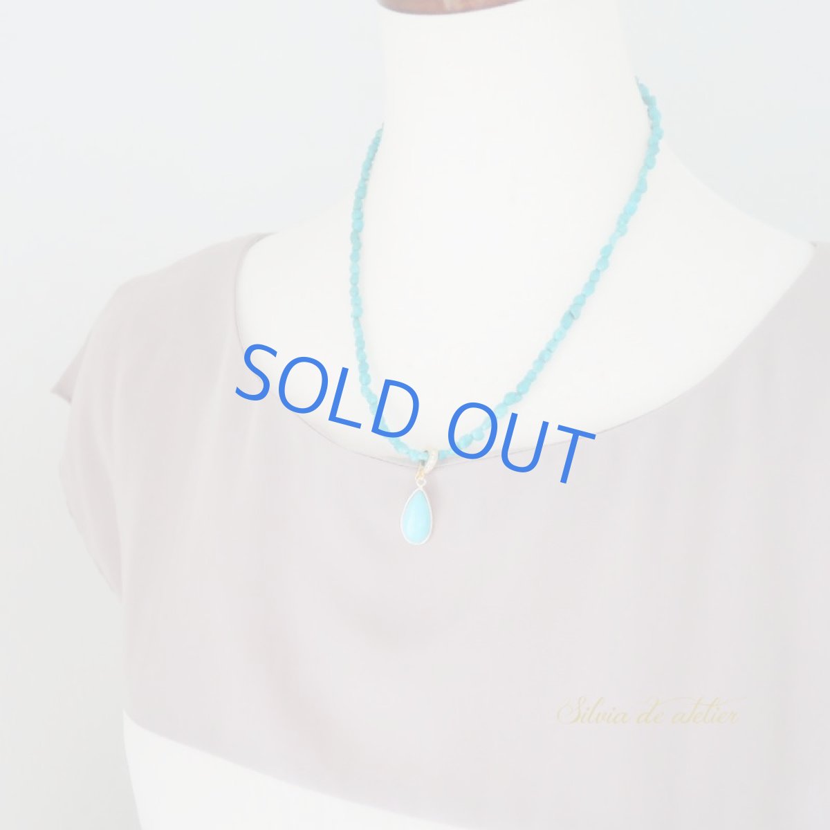 画像6: 【1点もの・C】スリーピングビューティーターコイズチャーム ショートターコイズネックレス (6)