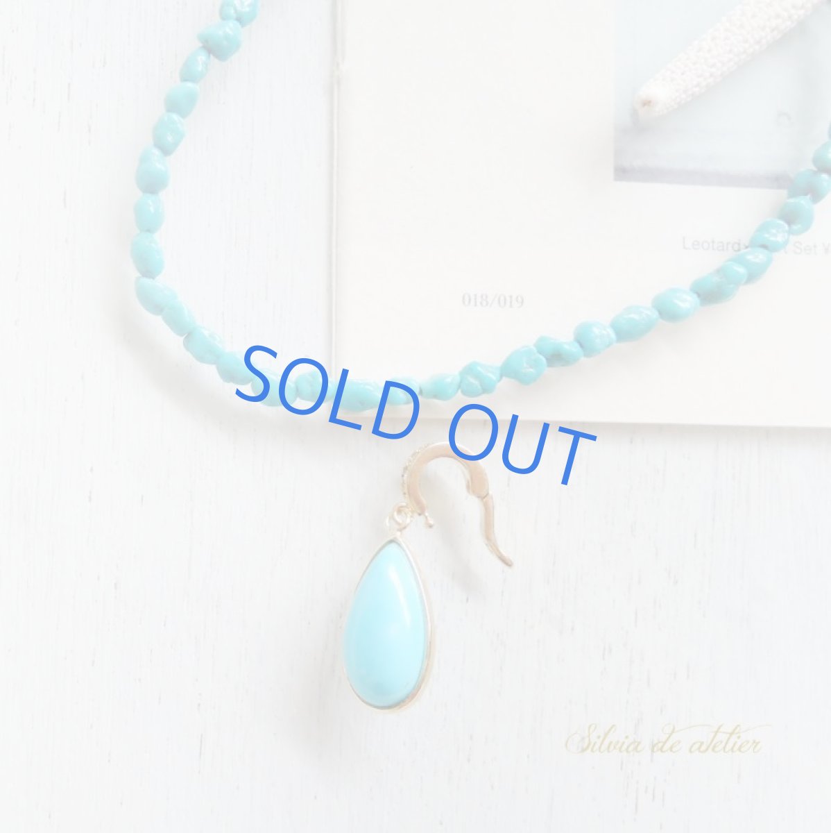 画像3: 【1点もの・C】スリーピングビューティーターコイズチャーム ショートターコイズネックレス (3)