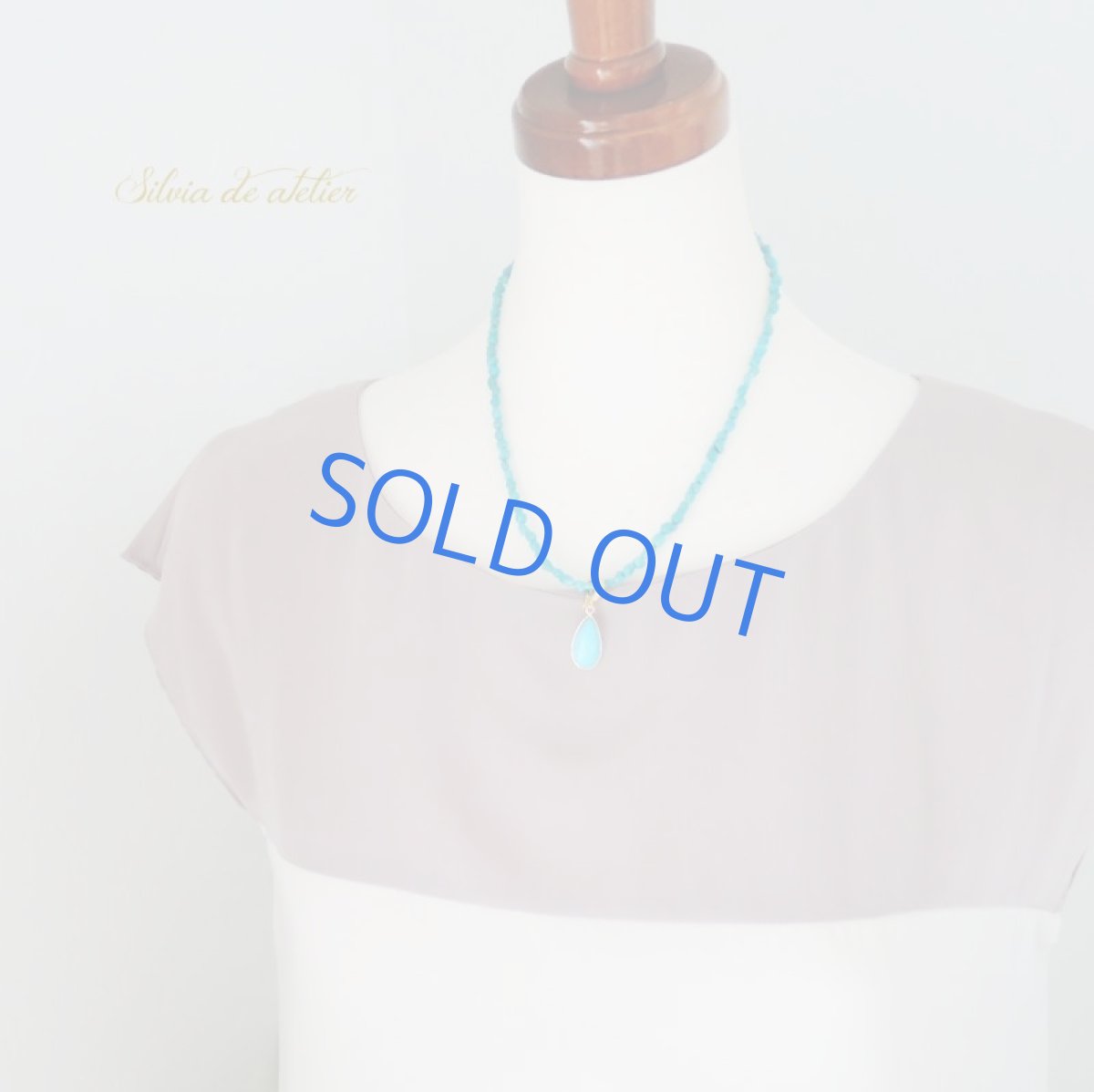 画像7: 【1点もの・C】スリーピングビューティーターコイズチャーム ショートターコイズネックレス (7)