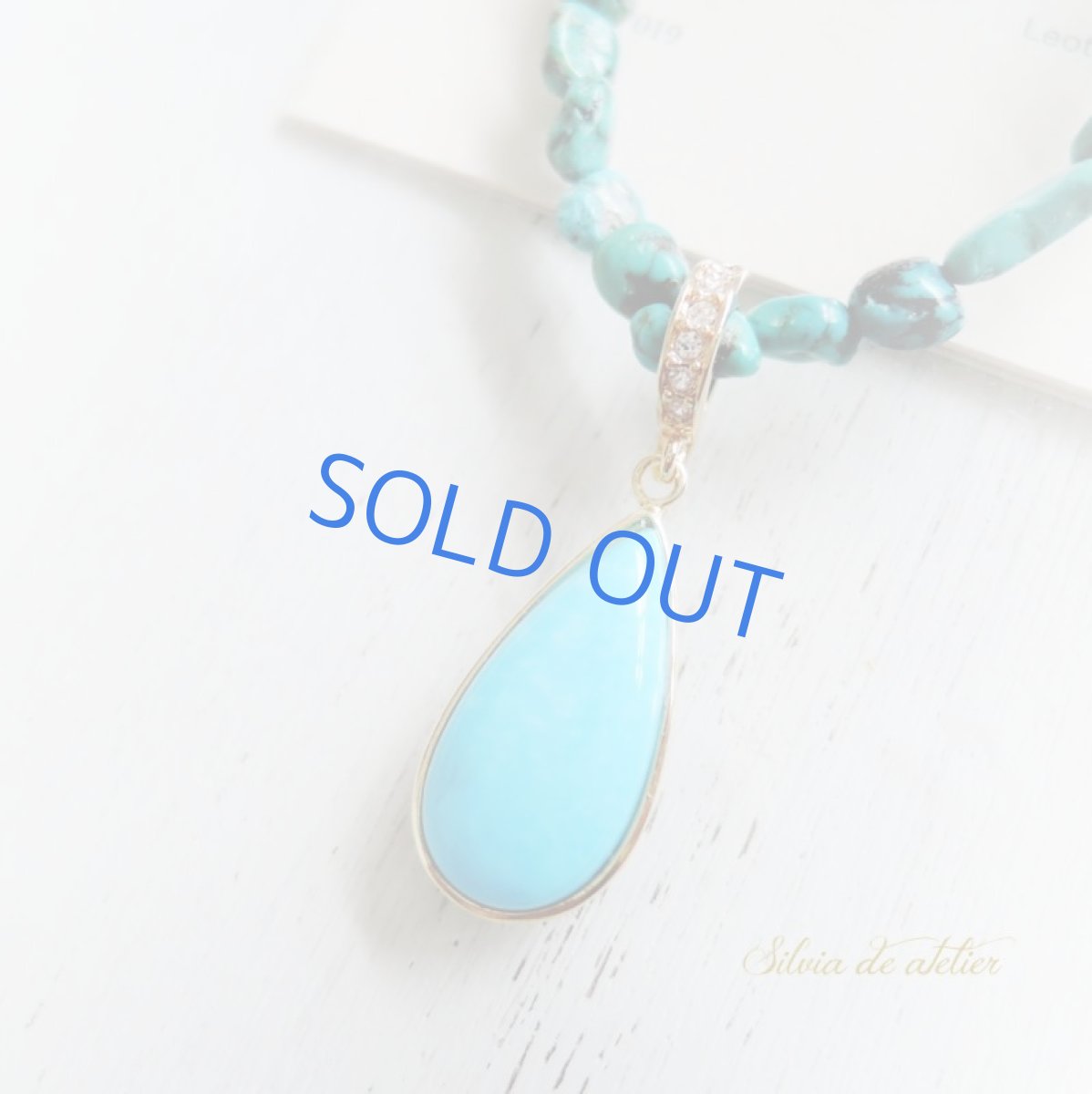 画像4: 【1点もの・A】スリーピングビューティーターコイズチャーム　ショートターコイズネックレス (4)