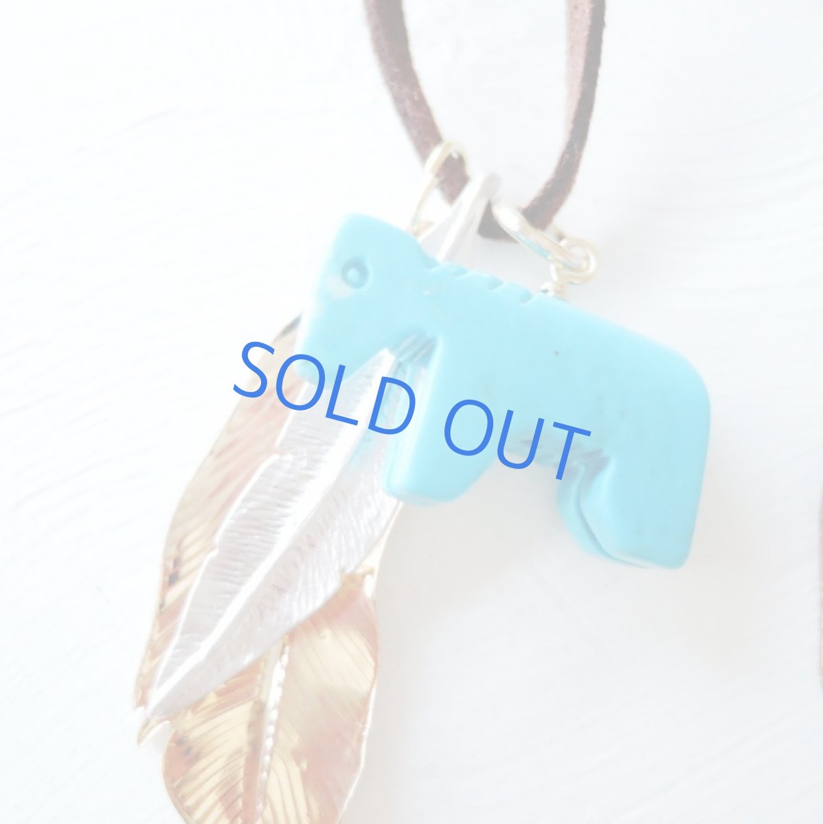 画像3: 【残り1】Thank you♪11st マグネサイトターコイズ ホース お守り ペンダントネックレス (3)