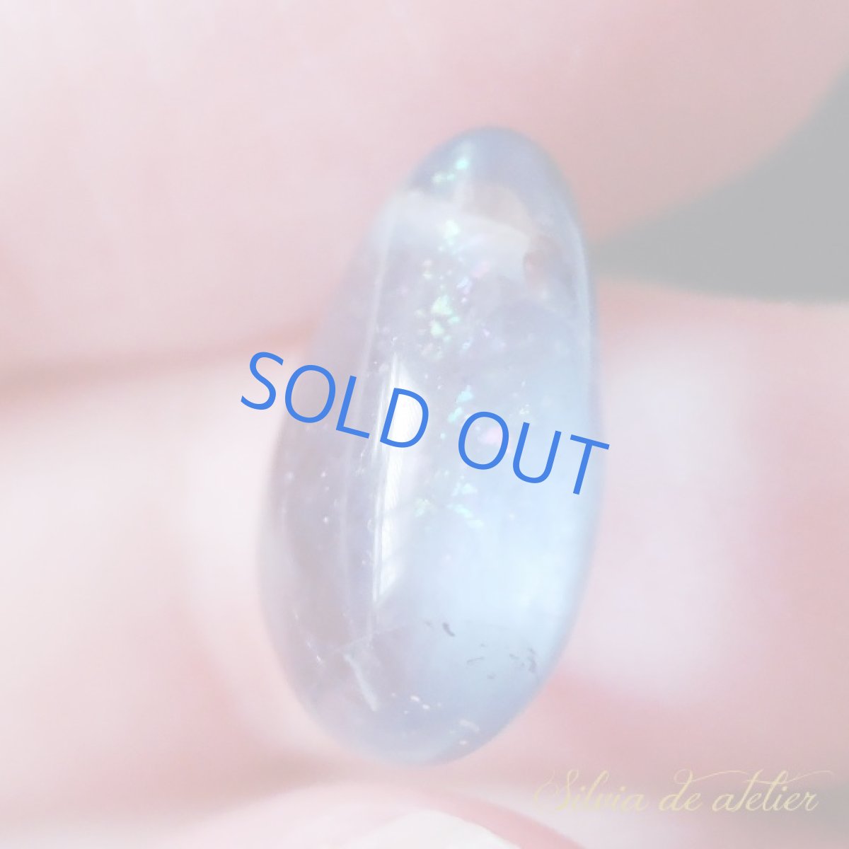 画像6: 【訳あり】大粒 ブルーフローライト ペアシェイプ 14kgfチェーン (6)