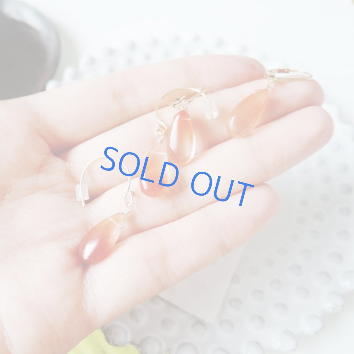 画像6: 【1点もの・SELECT・イヤリング変更可】レッドオレンジルチル　14kgfピアス (6)