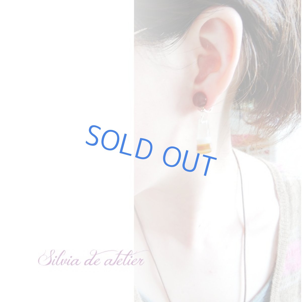 画像5: 【1点のみ・ピアス変更不可】キャラメルマキアート ボツワナアゲート レッドアゲート ゴールドイヤリング (5)