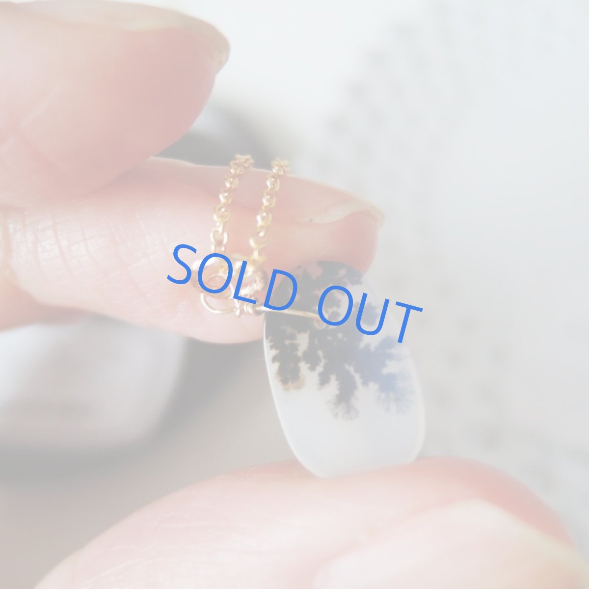 画像2: 【1点もの・Dオーバルモノトーン】デンドリティックアゲート 14kgf約40cmネックレス (2)