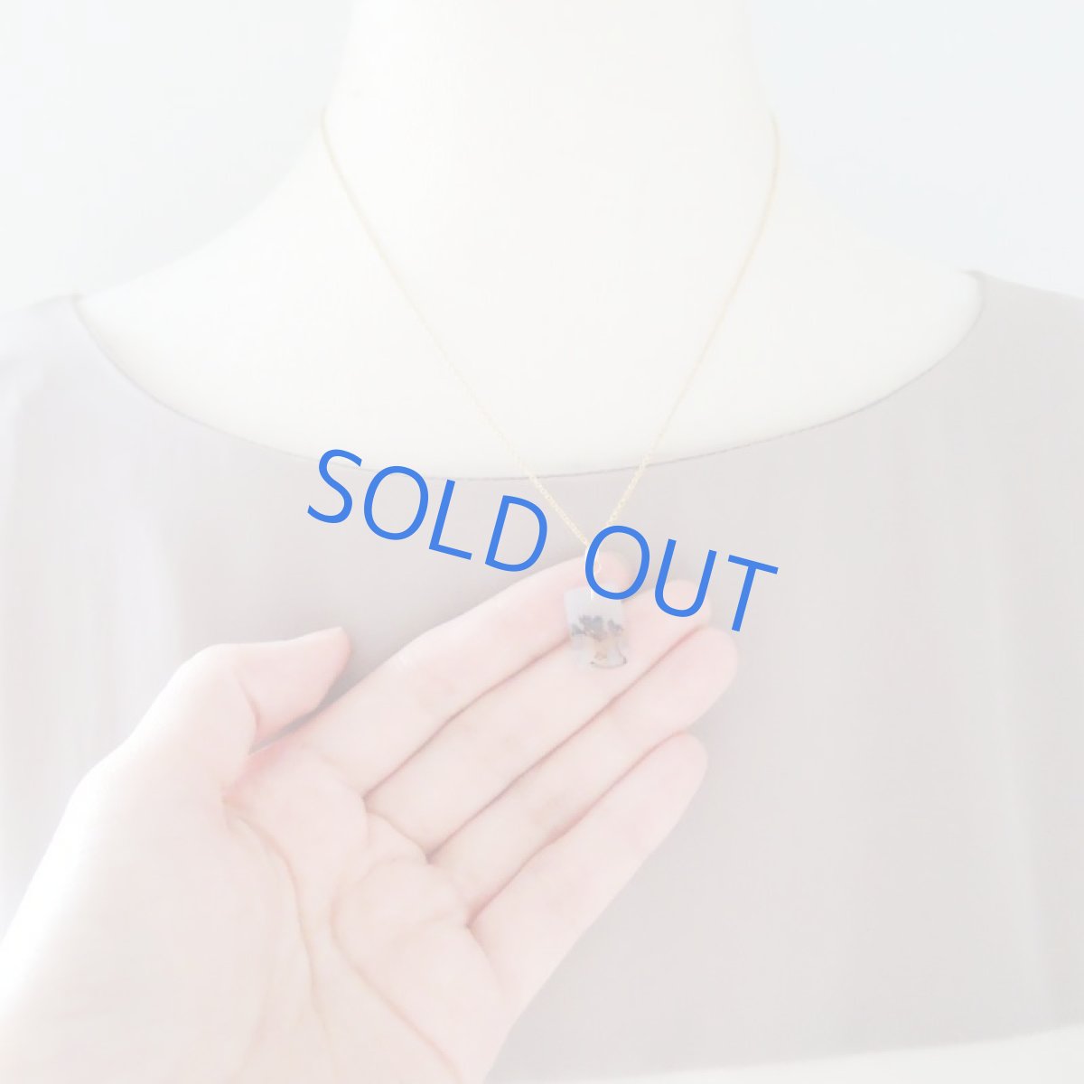 画像8: 【1点もの・Gレクタングルモノトーン】デンドリティックアゲート　14kgf約40cmネックレス (8)