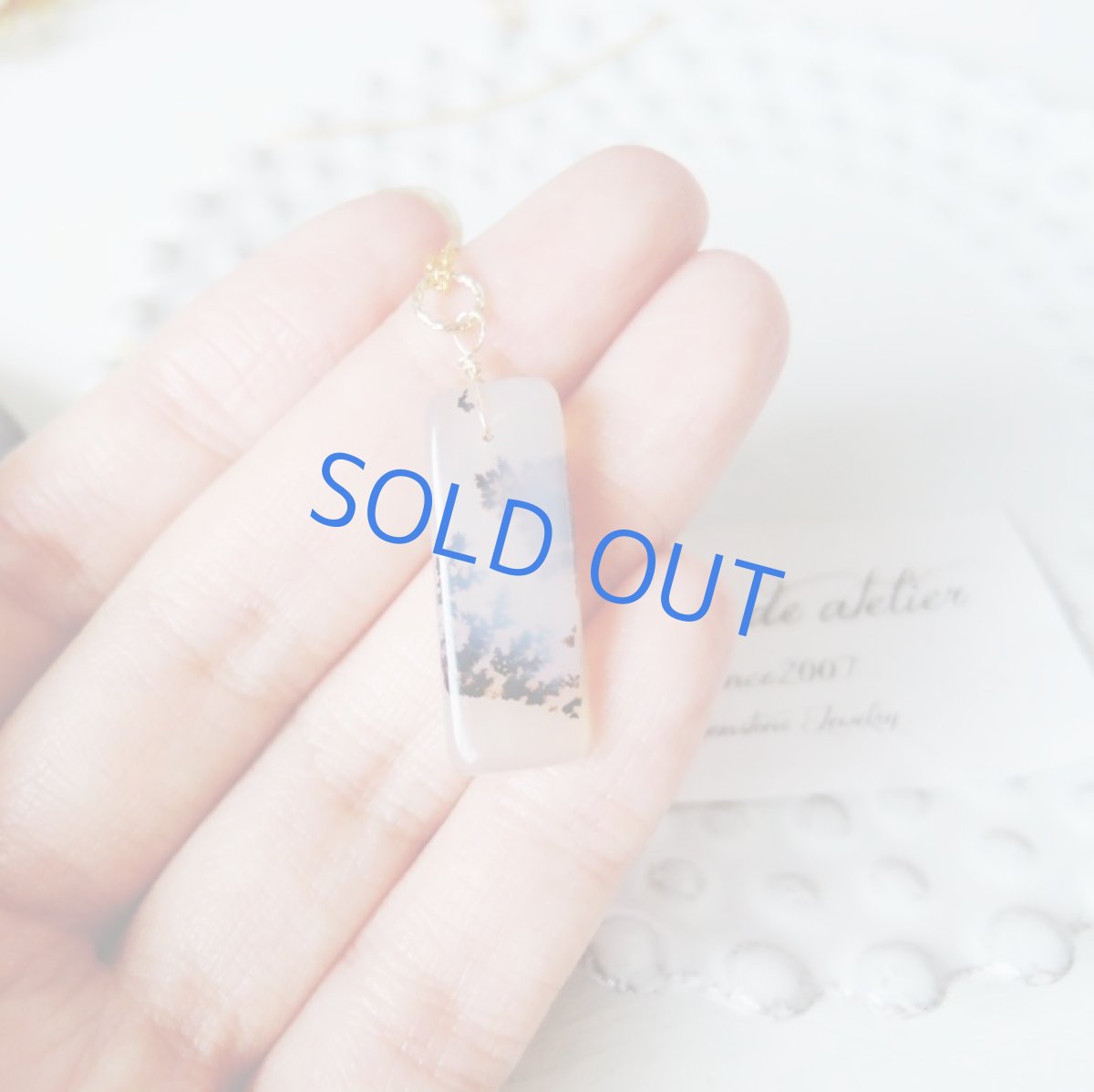 画像2: 【1点もの・Iレクタングルモノトーン】デンドリティックアゲート 14kgf約40cmネックレス (2)