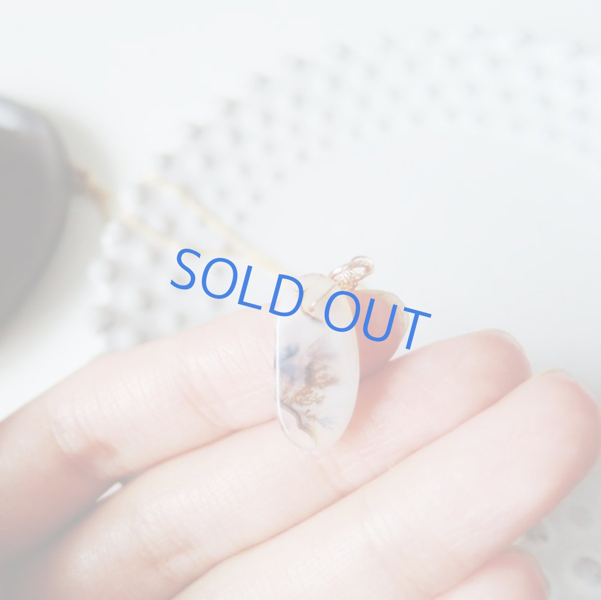 画像2: 【1点もの・Bオーバルモノトーン】デンドリティックアゲート 14kgf約40cmネックレス (2)