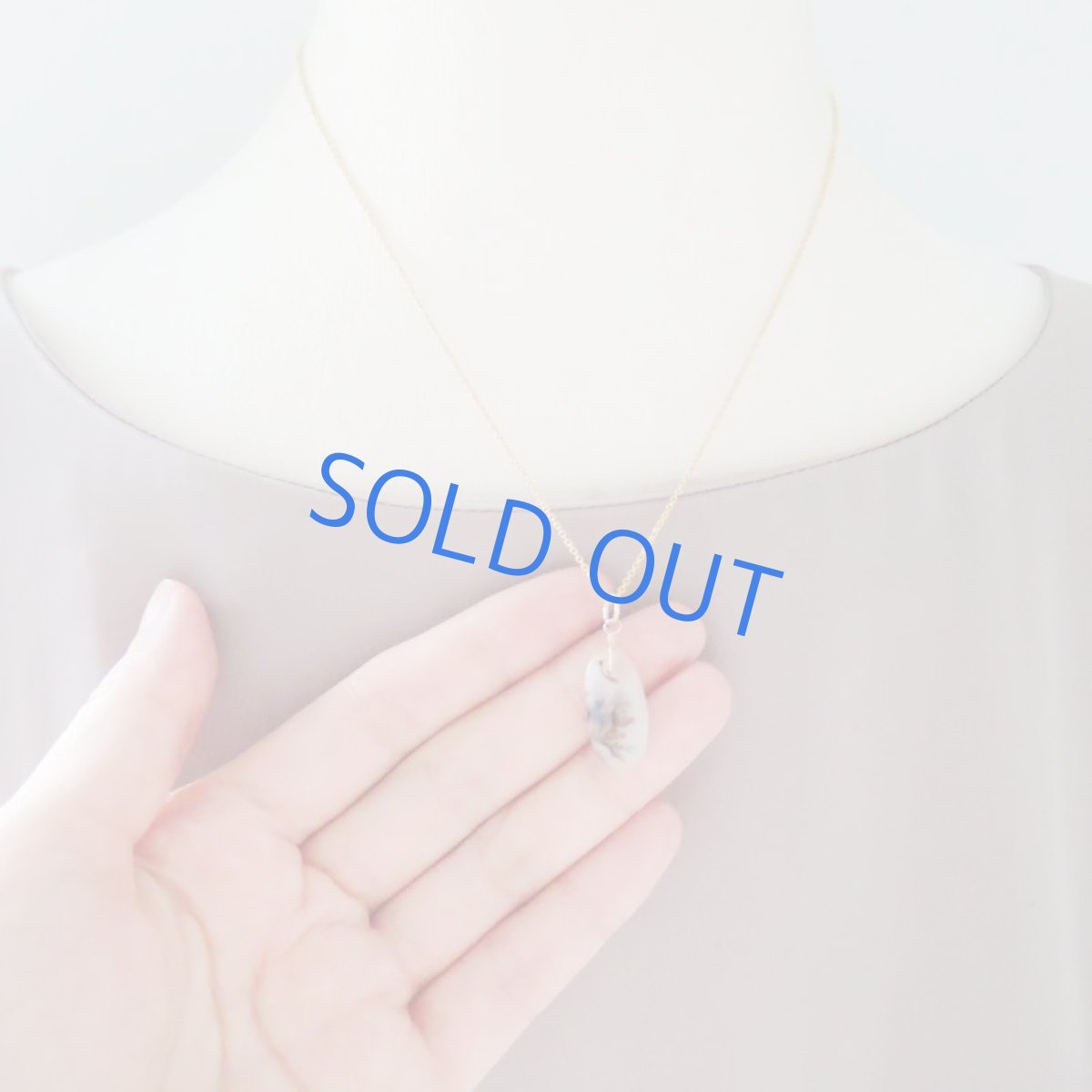 画像7: 【1点もの・Bオーバルモノトーン】デンドリティックアゲート 14kgf約40cmネックレス (7)