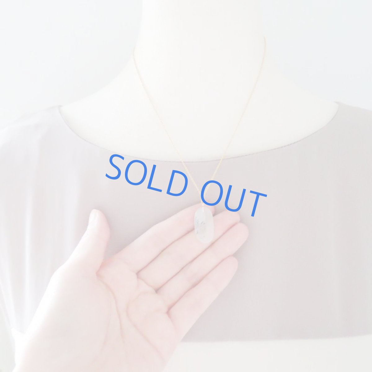 画像5: 【1点もの・Eオーバルモノトーン】デンドリティックアゲート　14kgf約40cmネックレス (5)