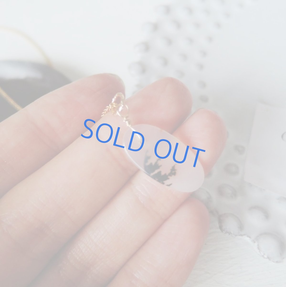 画像2: 【1点もの・Cオーバルモノトーン】デンドリティックアゲート 14kgf約40cmネックレス (2)