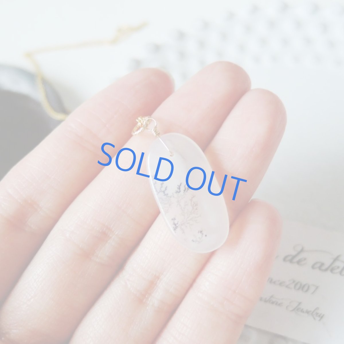 画像3: 【1点もの・Eオーバルモノトーン】デンドリティックアゲート　14kgf約40cmネックレス (3)