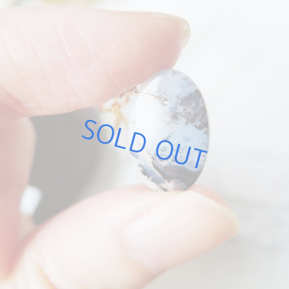 画像2: 【1点もの・Hオーバルモノトーン】デンドリティックアゲート 14kgf約40cmネックレス (2)