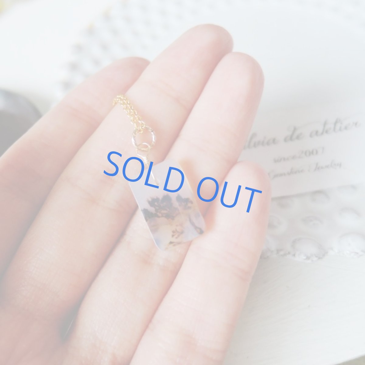 画像4: 【1点もの・Gレクタングルモノトーン】デンドリティックアゲート　14kgf約40cmネックレス (4)