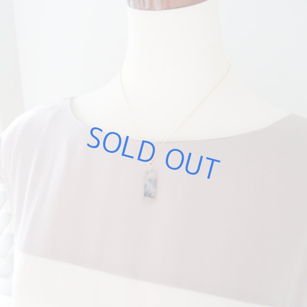 画像8: 【1点もの・Iレクタングルモノトーン】デンドリティックアゲート 14kgf約40cmネックレス (8)