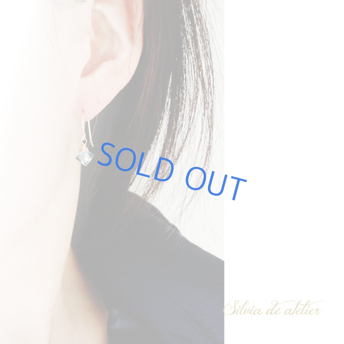 画像6: 【在庫僅少・金具変更可】４A　ロンドンブルートパーズ　プリンセスカット　8mmサイズ　14kgfフックピアス (6)